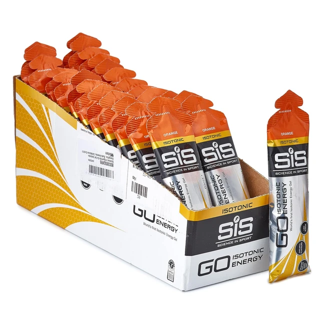 Science in Sport Go Isotonic Energy Gels - 30 Pack - Orange Flavor - 22g Carbs - Low Sugar