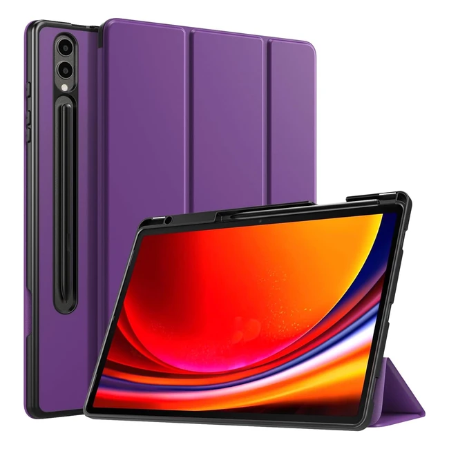 Coque Timovo pour Samsung Galaxy Tab S9 Plus 124 pouces - Tui TPU avec Porte Crayon S Pen - Violet Fonc