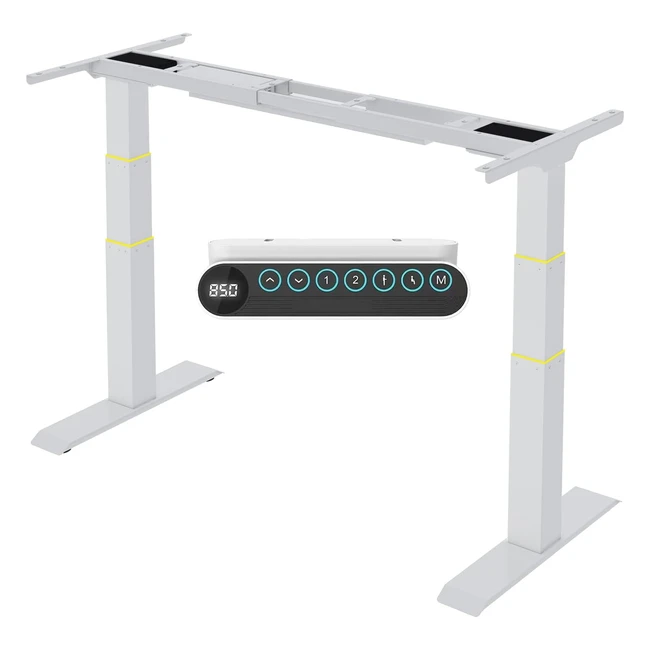 Flexispot E6 - Marco de Escritorio de Pie Ajustable Eléctrico - Altura 58-123cm - Memoria Automática - Blanco