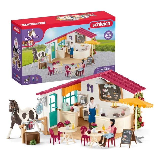 Schleich Cafè dei Cavallerizzi - Set di Gioco con Accessori - Numero di Riferimento: XXX - Ideale per Bambini dai 5 Anni in Su