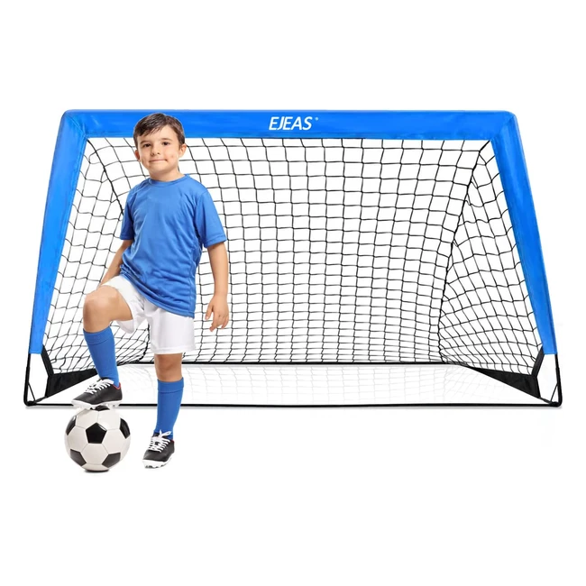 Ejeas Porterías de Fútbol - Red de Fútbol Duradera - Mangas de Postes Mejoradas - Bastones de Fibra de Vidrio Resistentes - Cuerda Elástica Resistente