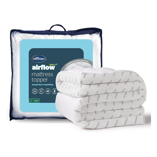 Silentnight Airflow 1000 King Mattress Topper - Extra Thick Deep Fitted Enhancer