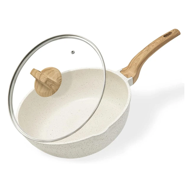 Carote Saute Pan with Lid - Non Stick Induction Frying Pan - 24cm28L