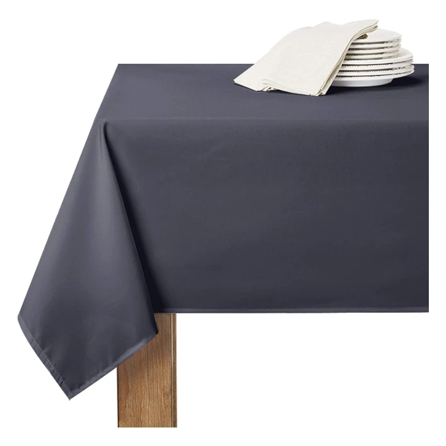 Nappe Rectangulaire Anti-Tache - Ryb Home - Réf. 150x304cm - Gris Foncé - Cuisine, Salle à Manger, Extérieur