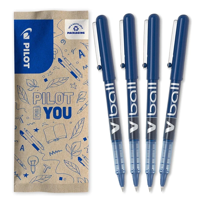 Bolígrafo Pilot Flowpack 4uds - Tinta Líquida VBall 05 Azul