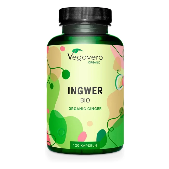 Organic Ginger Capsules - Vegavero 650mg - Natural Remedy - Lab Tested