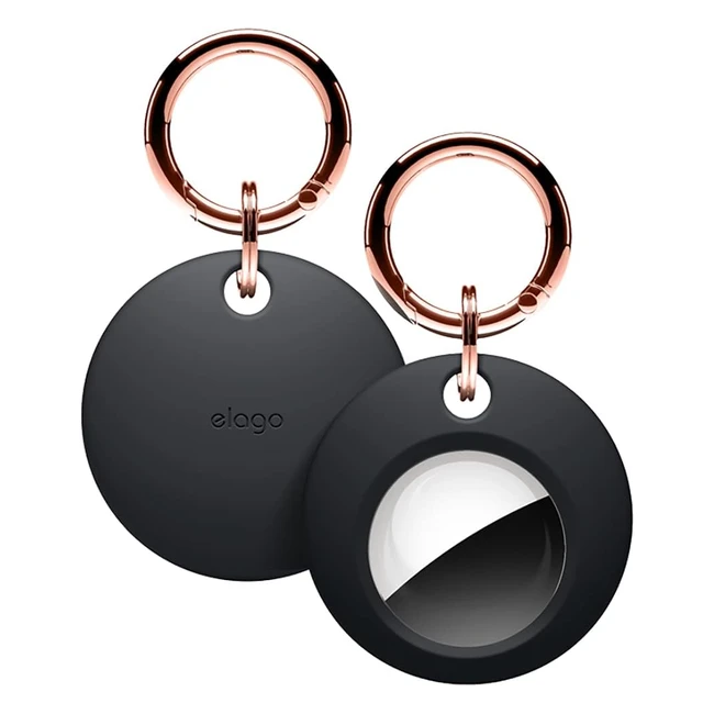 Custodia Silicone Elago per Airtags - Protezione Completa, Design Sottile e Premium - Nero