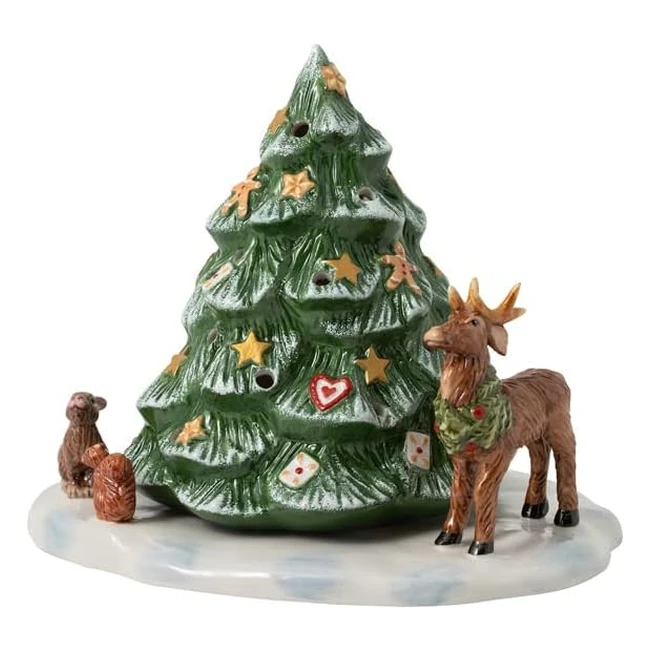 Villeroy & Boch Weihnachtsspielzeug Memory Weihnachtsrand mit Waldtieren Dekorative Figur aus Hartporzellan für Teelichter Bunt 23 x 17 x 17 cm