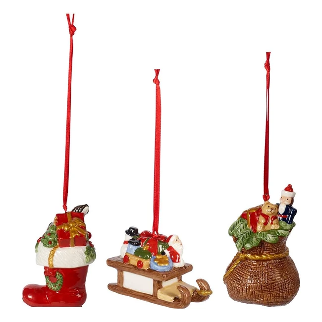 Villeroy  Boch nostalgische Ornamente Weihnachtsdekoration 3-teiliges Set