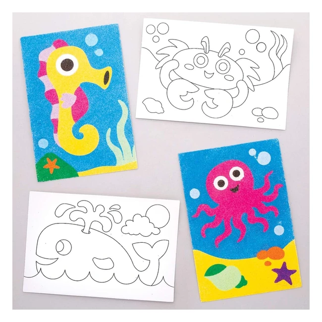 Lot de 8 illustrations vie marine pour sable - Baker Ross