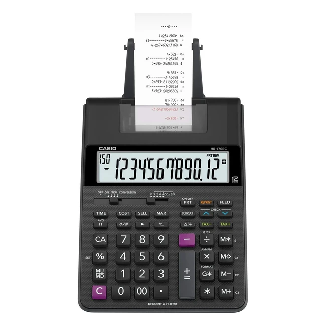 Calculadora de impresin de escritorio Casio HR170RC - Pequea y eficiente