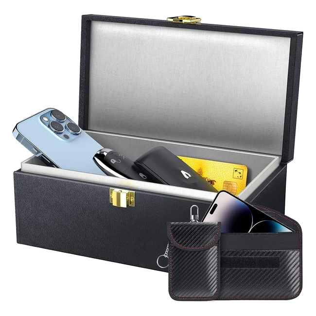 Samfolk Faraday Box and Pouch 2 Pack - Car Key Safe Protector - RFID Antitheft S