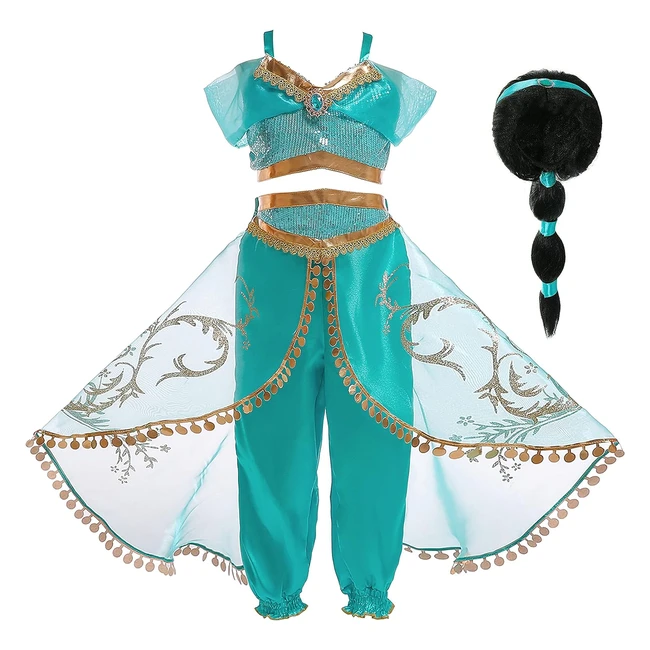 Disfraz Princesa Jasmine Aladdin - Monissy Nia - Manga Corta - Carnaval Navidad