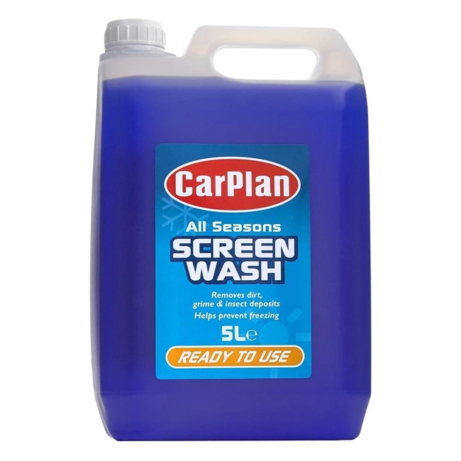 Carplan All Seasons Screen Wash 5L - Ready Mixed, Streak-Free, Year-Round Versatility