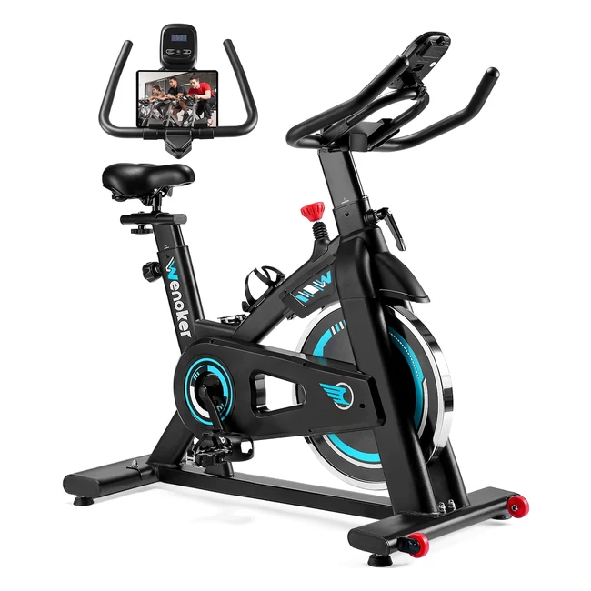 Wenoker Heimtrainer Fahrrad - Indoor Cycling Bike mit LCD-Monitor - Belastbarkeit 140 kg - Fitnessbike für zuhause