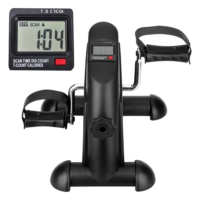 Portable Mini Exercise Bike for Home Gym Fitness - Adjustable Resistance LCD Di