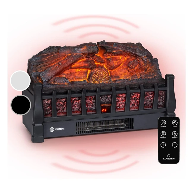 Cheminée électrique Klarstein 1800W - Effet flamme LED - Télécommande - Programmable