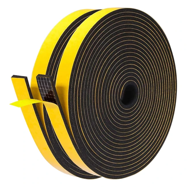 Joint isolation en mousse caoutchouc pour porte fenêtre 6mm x 15mm x 10m - Adhésif multifonction