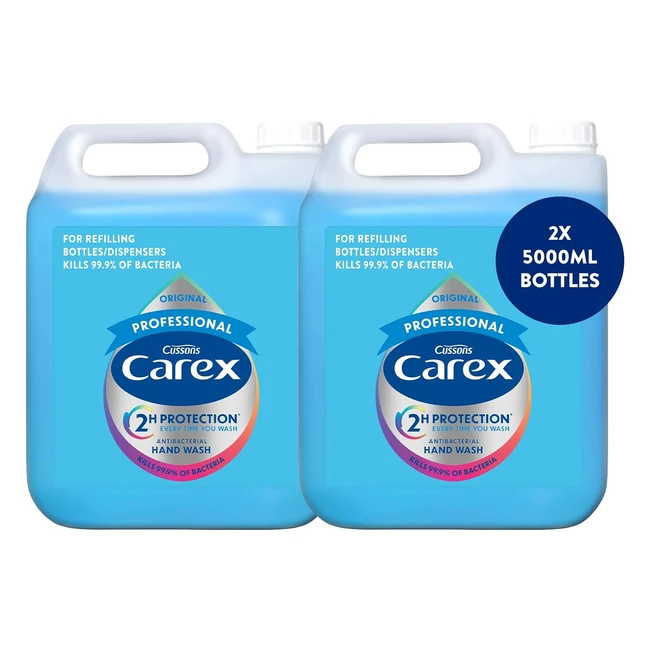 Carex Original Professional Antibacterial Hand Wash - Bulk Buy Eco Refill - Gentle & Effective - 2 x 5L