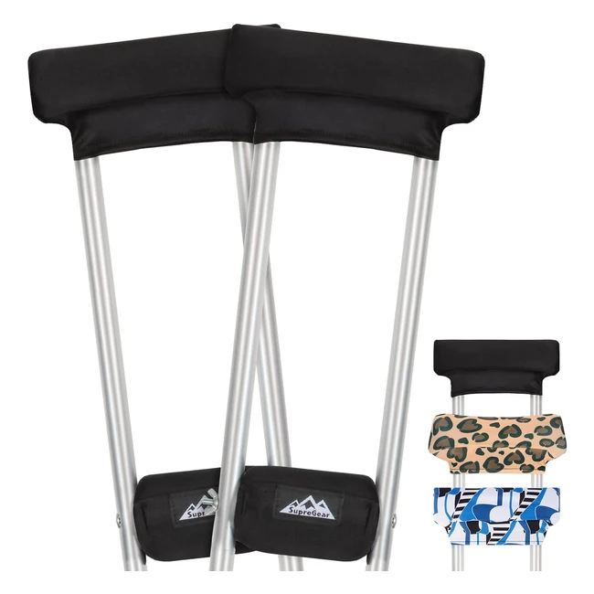 Coussinets de bquille Supregear avec poignes - Lot de 4 - Antidrapants - A