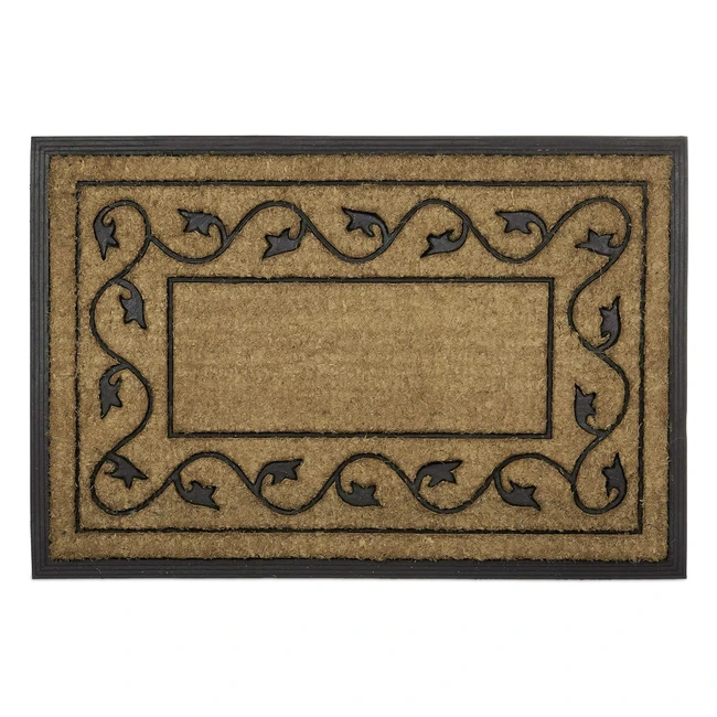 Felpudo Relaxdays Grande de Goma PVC Antideslizante  Patrn Decorativo Coco  