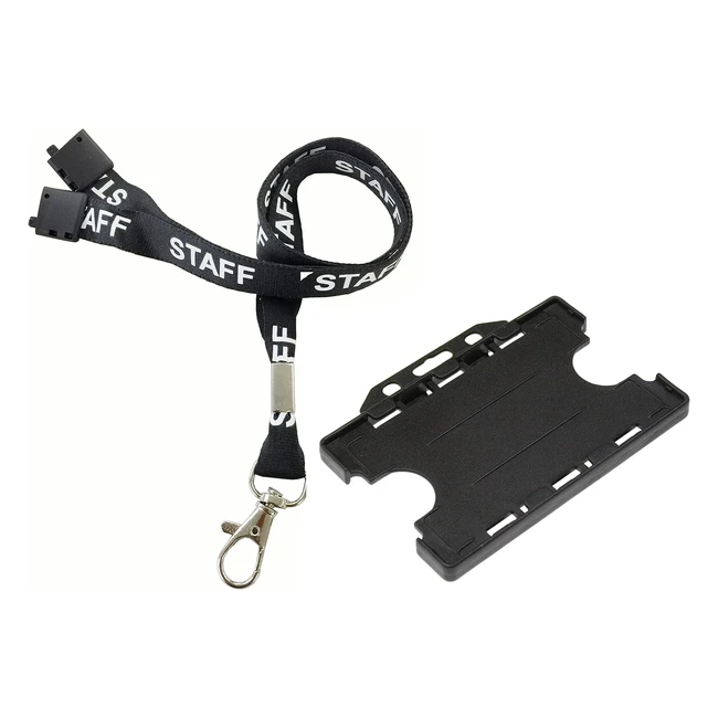 Lanyard Personalizado Customcard Ltd con Clip de Gatillo Metálico y Soporte para Tarjetas DS - Negro