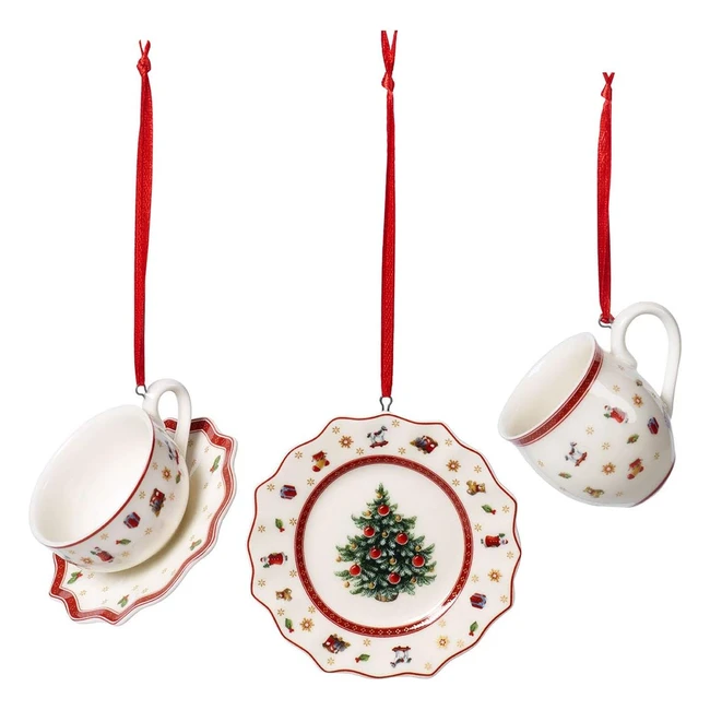 Villeroy  Boch nostalgische Weihnachtsornamente Set mit 3 dekorativen Elemente