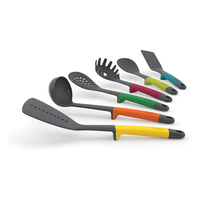 Set de utensilios Joseph Joseph Elevate, 6 piezas, cabezas de nylon resistentes al calor hasta 200 grados, multicolor