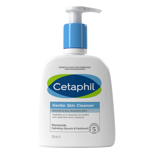 Cetaphil Gentle Skin Cleanser 236ml - For Normal to Dry Sensitive Skin - Removes Dirt, Makeup, and Impurities - Soap Free