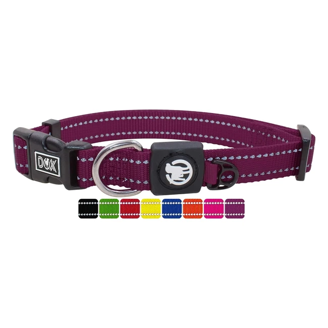Collar Perro Nylon Reflectante Ajustable - Varios Colores - Tamaños XS a XL