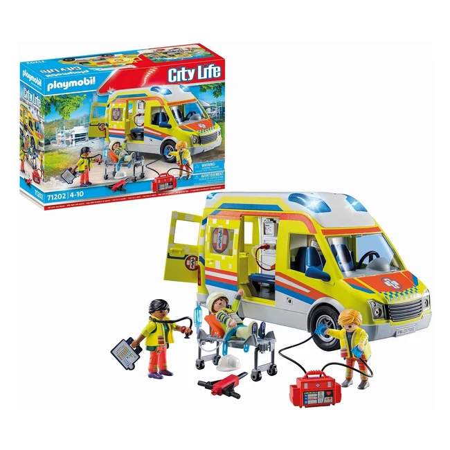 Playmobil 71202 City Life Ambulance - Lights & Sound - Award Winning - Suitable for Children Ages 4