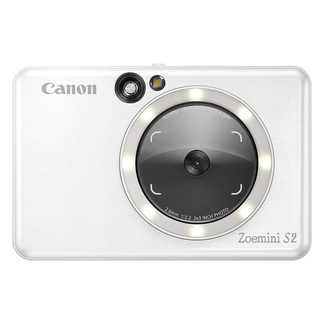 Canon Zoemini S2 Pearl White Instant Camera  Printer  Slimline Selfie Mirror