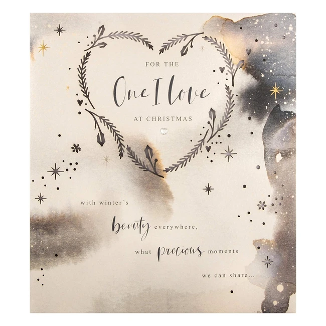 Carte de Noël Hallmark pour votre bien-aimé(e) - Design contemporain, encre métallique marbrée