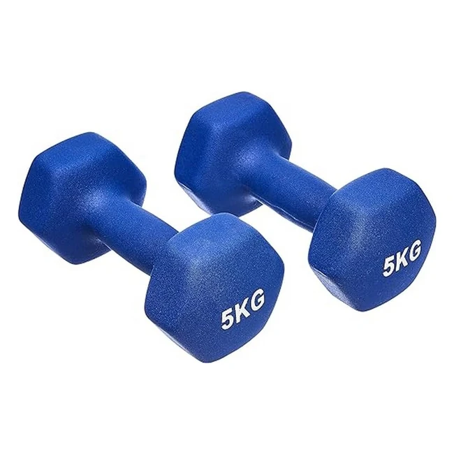 AmazonBasics Neopren Hanteln Set 2x15 kg - Krafttraining, rutschfeste Beschichtung, Fitnessstudio und Heimtraining
