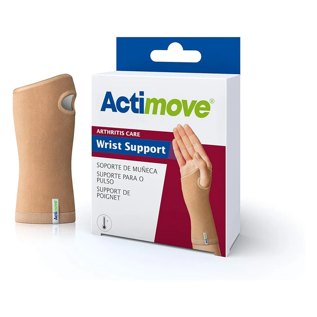 Actimove Arthritis Care Wrist Support - Drug-Free Pain Management - Increases Blood Circulation - Beige Large
