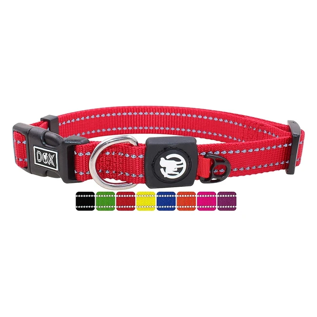 Collar Perro Nylon Reflectante Ajustable - Varios Colores - Tamaños para Perros Pequeños, Medianos y Grandes