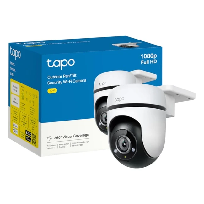 Tapo 1080p Full HD Outdoor Pan/Tilt Security Wifi Camera - Motion Detection - Night Vision