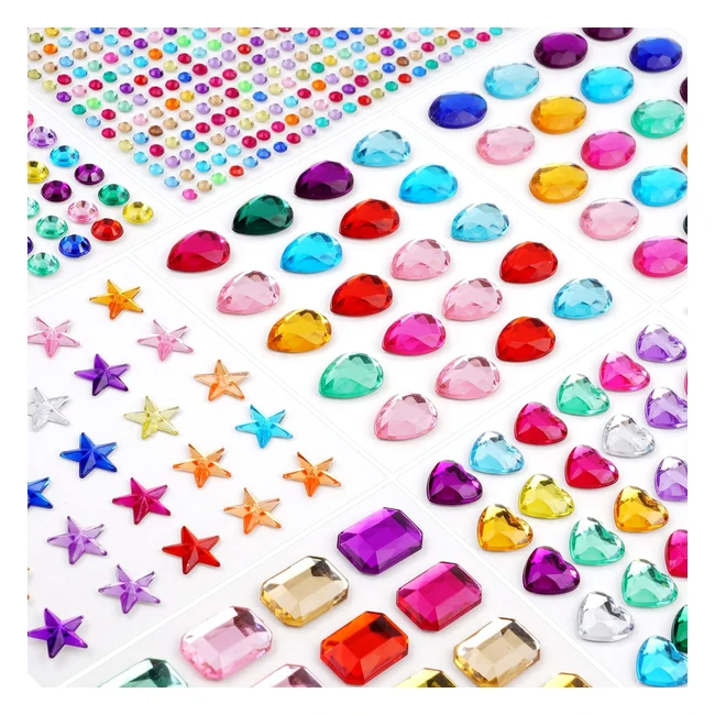Vicloon Strass Autocollants - 900 Strass Autoadhsifs pour Maquillage Ongles 