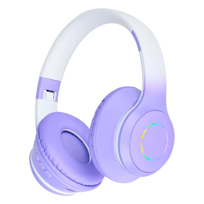 Cuffie Bluetooth per Bambini LED - Axfee - Wireless e Cablate - Audio Stereo HD - Pieghevoli - Volume Limitato - Bluetooth 5.1