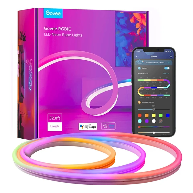 Govee Neon LED Strip 10m RGBIC Strip | Musiksync | App-Steuerung | Alexa & Google Assistant | für Decke, Küche, Gaming