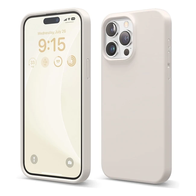 elago Liquid Silicone Case for iPhone 15 Pro Max - Premium Full Body Protective Cover - Shockproof - Antiscratch - Soft Microfiber Lining