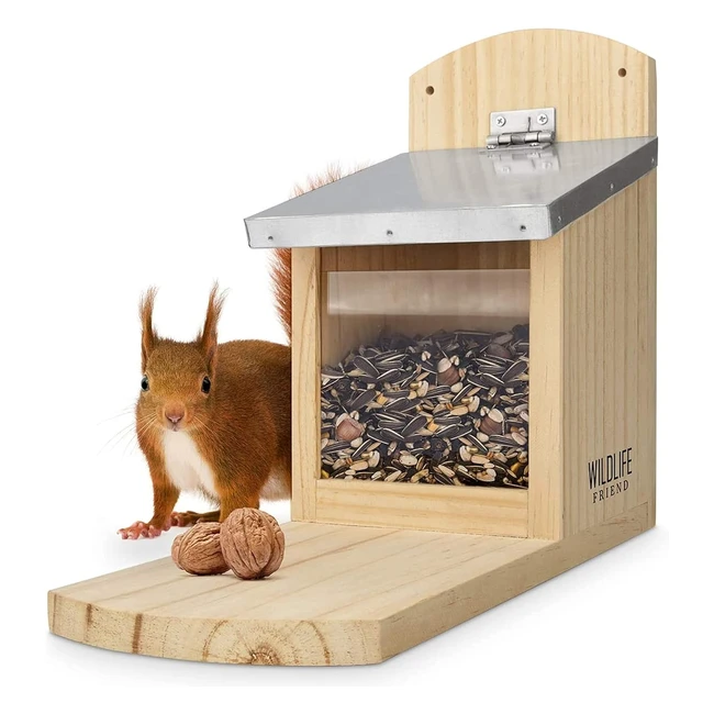 Mangiatoia Scoiattoli XXL - Resistente alle Intemperie - Legno Massello - 26x14x29cm