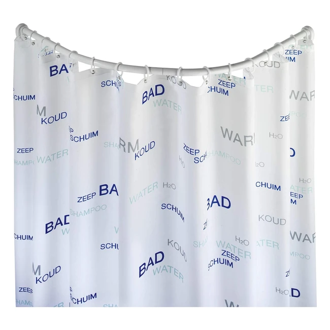 Wenko Bastone Tenda Doccia Curvo Bianco Alluminio 25x25 cm - Referenza: 12345