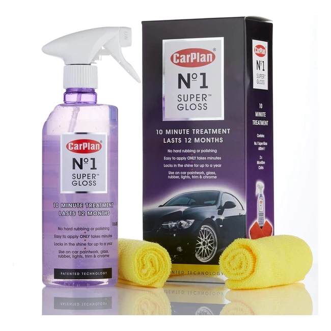Carplan No1 Car Polish Wax Super Gloss Sealant Kit 600ml - Long Lasting Protection & Showroom Shine