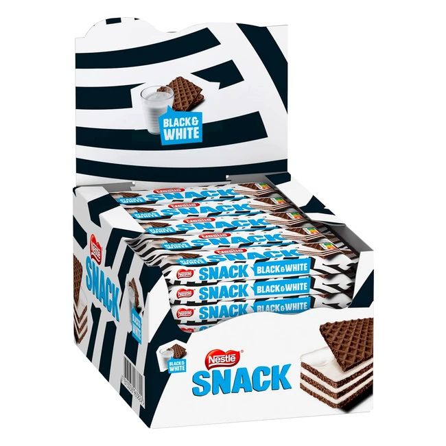 Snack Nestl Snack Schwarz Weiß Knusprige Kakaowaffeln mit Milchcremefüllung Waffelriegel 30er Packung 30 x 33 g