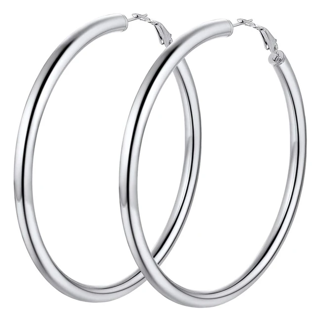 Prosteel Women's Chic Hoop Earrings 30/40/60/80mm - Sturdy Clasp, 316L Stainless Steel, Gold Plated