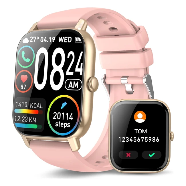 Reloj inteligente mujer hombre Dusonlap 2023, llamadas, 185 modos deportivos, monitor de ritmo cardíaco y sueño, impermeable IP68, Android iOS