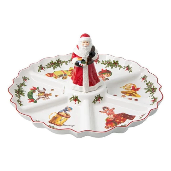 Villeroy und Boch Toys Fantasy Cabaret Santa Figure Servierplatte aus hochwertigem Porzellan 38 x 38 x 19 cm bunt