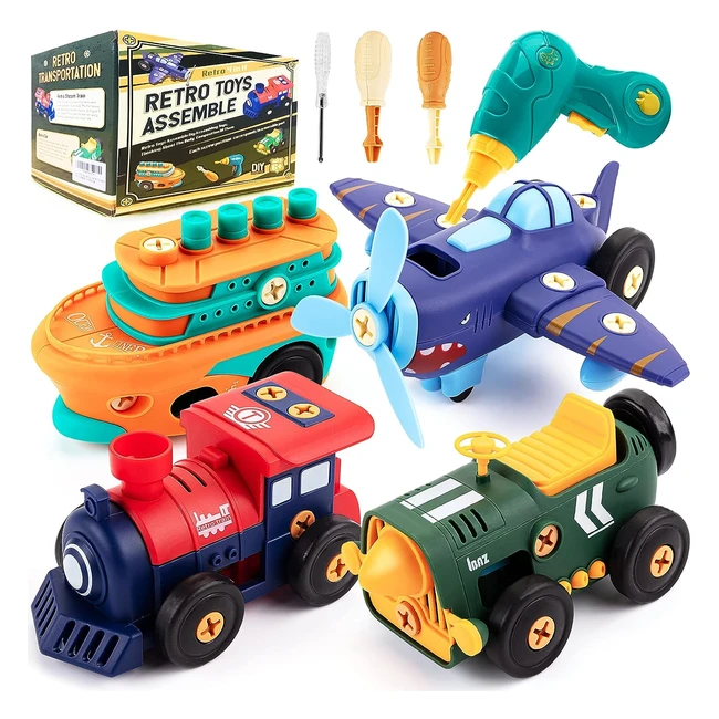 Tigerhu - Juguete de Construcciones Desmontable - 4 en 1 - Taladro Eléctrico - Regalos para Niños y Niñas de 6 Años