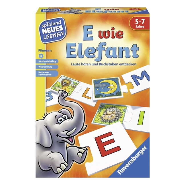 Ravensburger Kinderspiele E Wie Elefant - Impara le Lettere - Gioco Educativo per Bambini